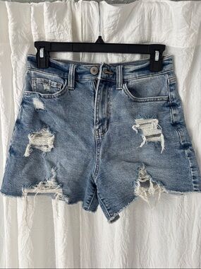 SO Distressed Blue Denim Jean Shorts